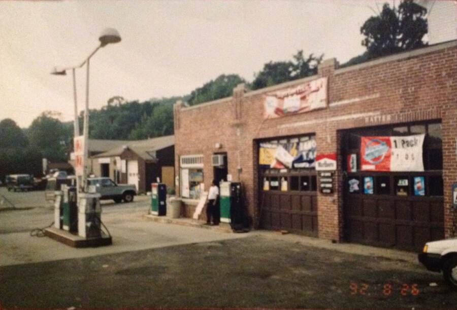 Early station with brick building