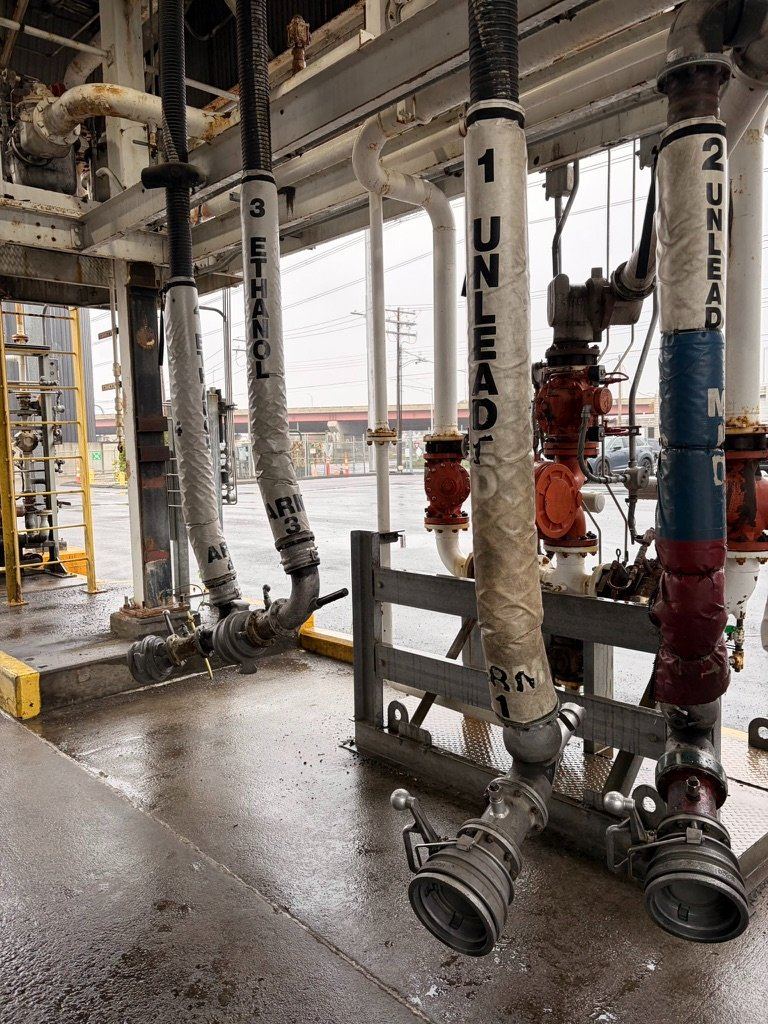 Loading rack at a fuel terminal